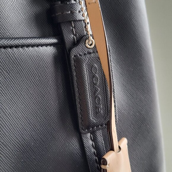 Coach Black Peyton Leather Jordan Satchel Tote I Authentic - Picture 8 of 17